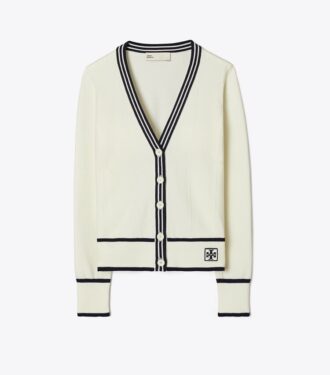 Cropped Wool Ribbed Cardigan