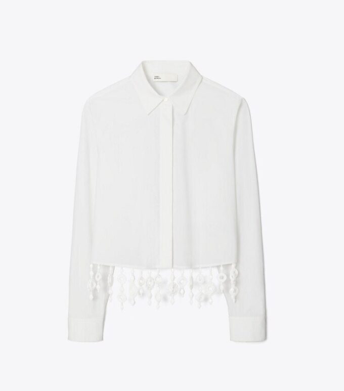 Crystal Embellished Poplin Shirt Crystal Embellished Poplin Shirt