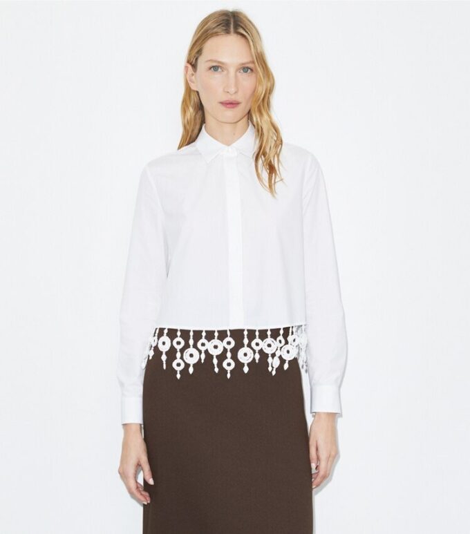 Crystal Embellished Poplin Shirt Crystal Embellished Poplin Shirt