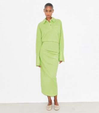 Cuffed Jacquard Dress