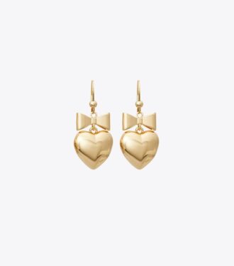 Curiosity Heart And Bow Earrings