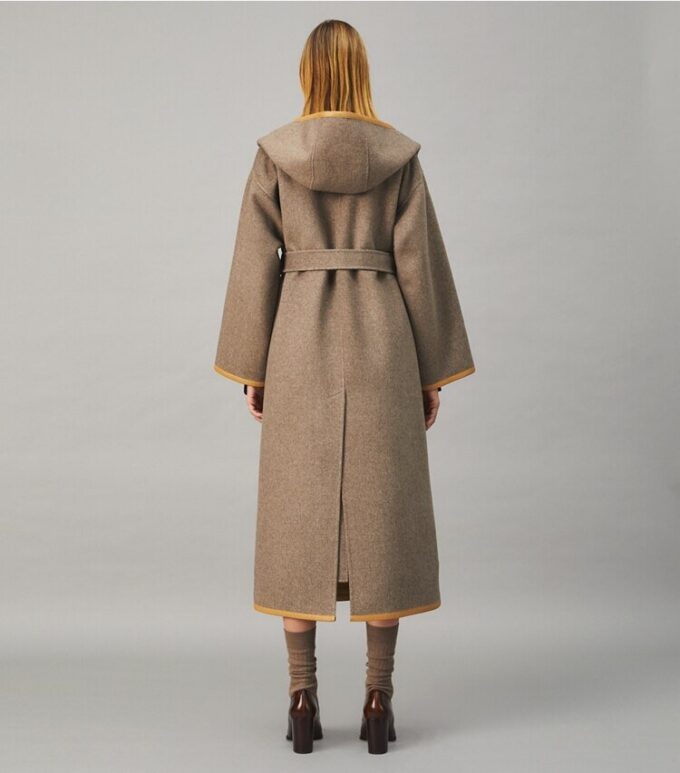 Double-Faced Wool Hooded Wrap Coat Double-Faced Wool Hooded Wrap Coat