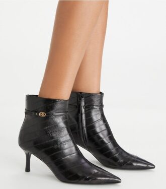 Double T Buckle Heeled Ankle Boot