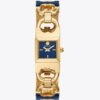 Double T Link Watch, Gold-Tone Stainless Steel/Navy