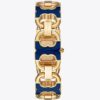Double T Link Watch, Gold-Tone Stainless Steel/Navy