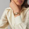 Double T Link Watch, Gold-Tone Stainless Steel/Navy