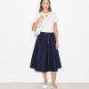 Drawstring Nylon Midi Skirt Drawstring Nylon Midi Skirt