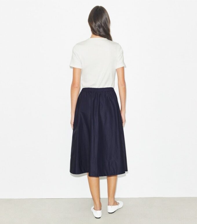 Drawstring Nylon Midi Skirt Drawstring Nylon Midi Skirt