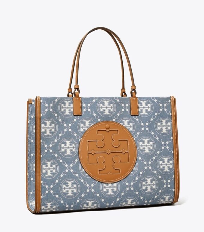 Ella T Monogram Denim Tote Ella T Monogram Denim Tote