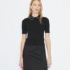 Embellished Collar Short-Sleeve Top