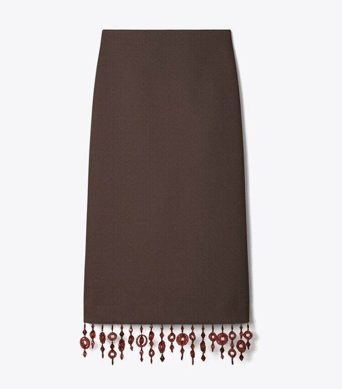 Embellished Crepe Skirt