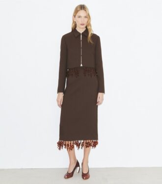 Embellished Crepe Skirt