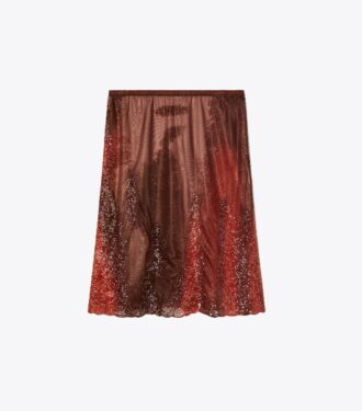 Embellished Jersey Mesh Skirt