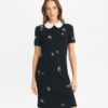 Embellished Poplin Collar Sweater Dress