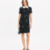 Embellished Poplin Collar Sweater Dress