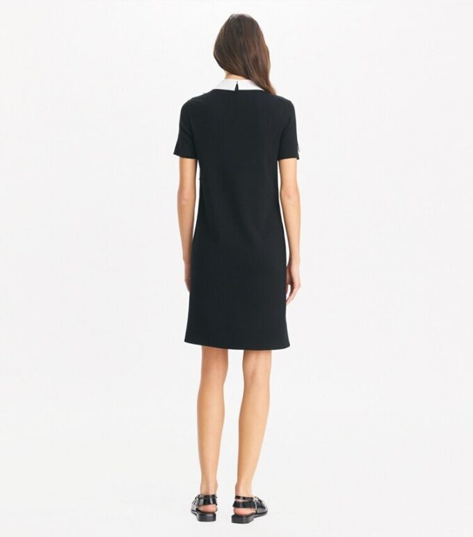 Embellished Poplin Collar Sweater Dress