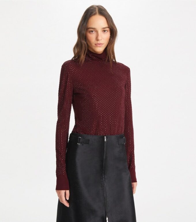 Embellished Viscose Jersey Turtleneck Embellished Viscose Jersey Turtleneck