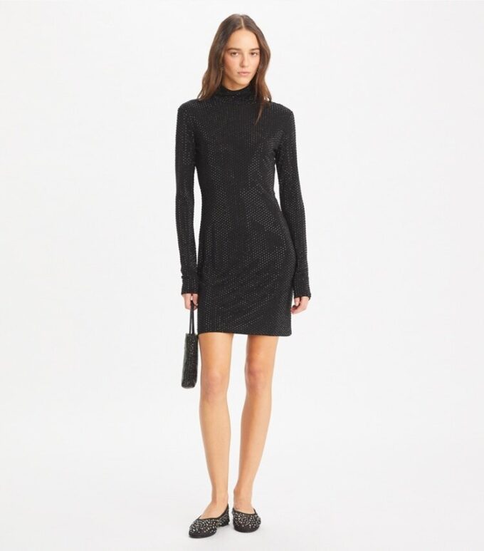 Embellished Viscose Turtleneck Dress Embellished Viscose Turtleneck Dress