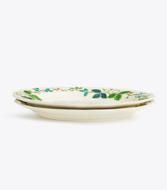Embossed Flower Dinner Plate, Set Of 2 Embossed Flower Dinner Plate, Set Of 2