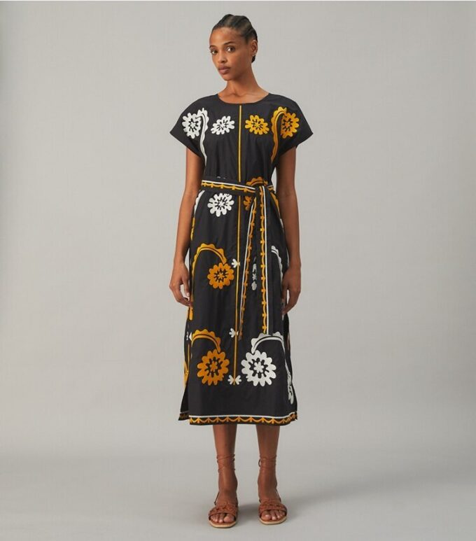 Embroidered Cotton Poplin Caftan Embroidered Cotton Poplin Caftan