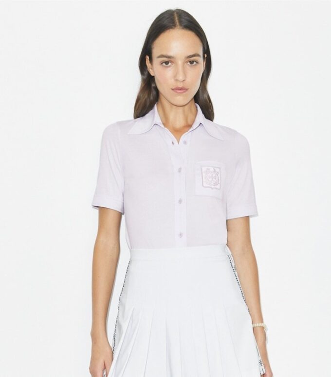 Embroidered Mercerized Cotton Polo