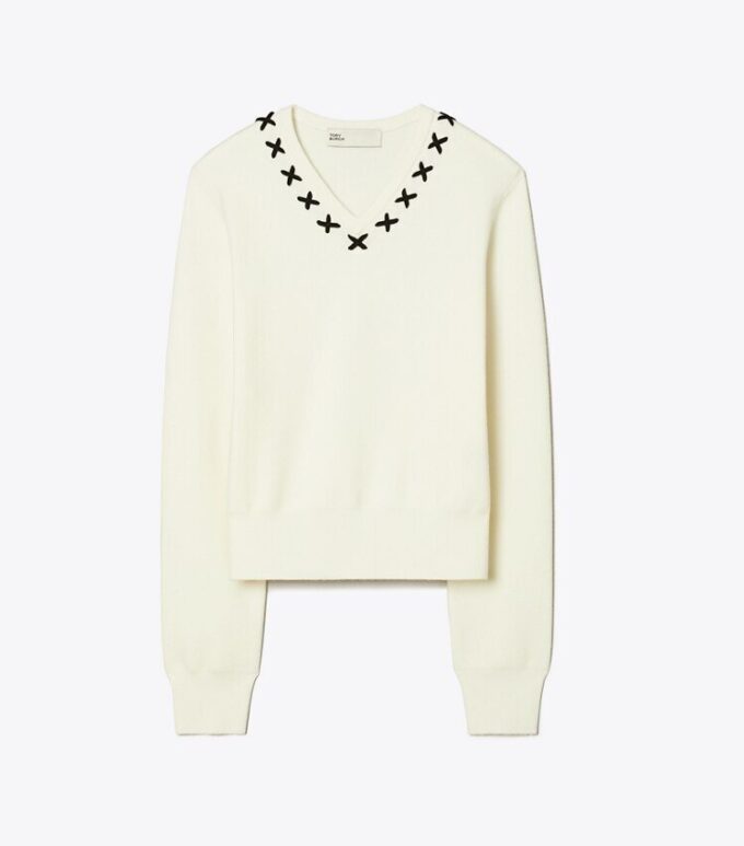 Embroidered Wool Sweater