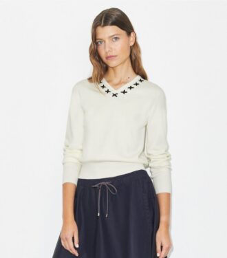 Embroidered Wool Sweater