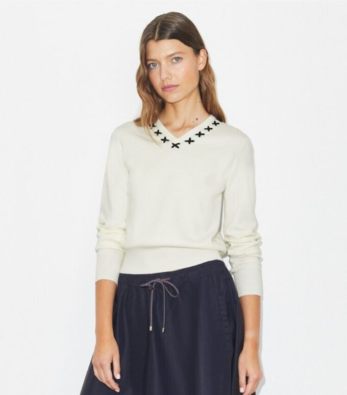 Embroidered Wool Sweater
