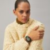 Evil Eye Bangle Watch, Luggage Leather/Green, 27 Mm