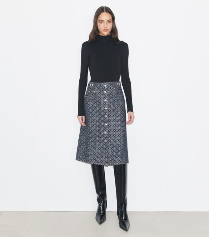 Flared Denim Skirt