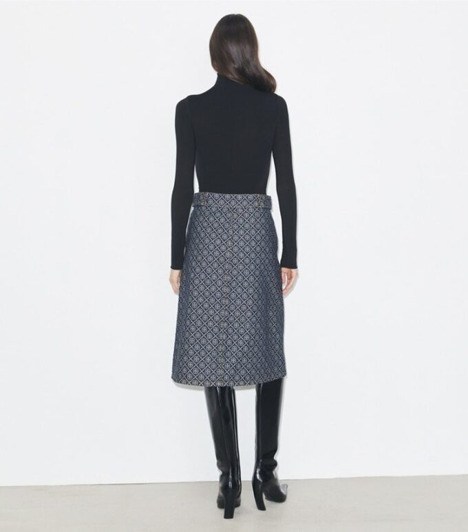 Flared Denim Skirt