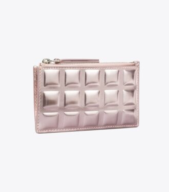 Fleming Metallic Square Quilt Zip Card Case
