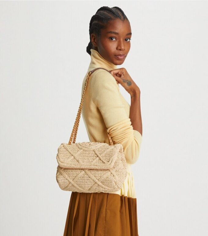 Fleming Soft Straw Small Convertible Shoulder Bag Fleming Soft Straw Small Convertible Shoulder Bag