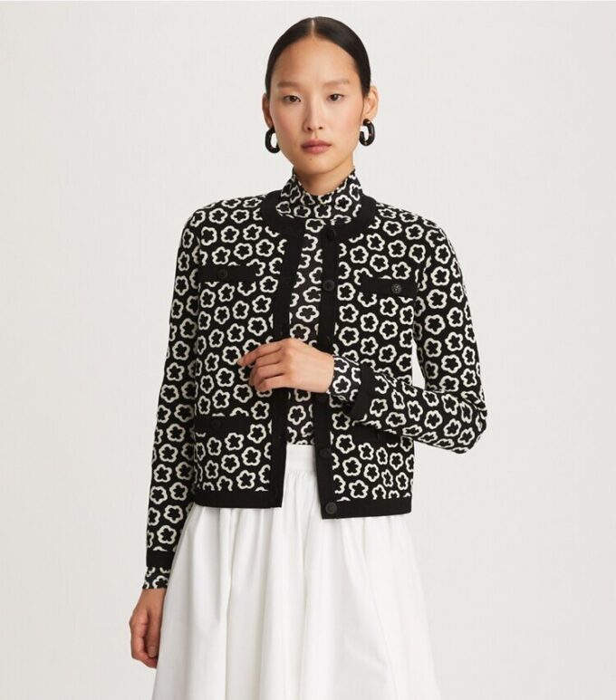 Flower Jacquard Kendra Cardigan Flower Jacquard Kendra Cardigan