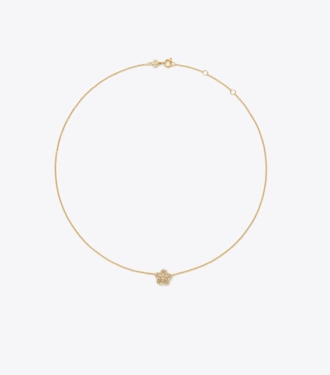 Forget Me Not Pavé Pendant Necklace