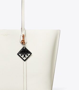 Hidden Logo Croc-Embossed Key Charm