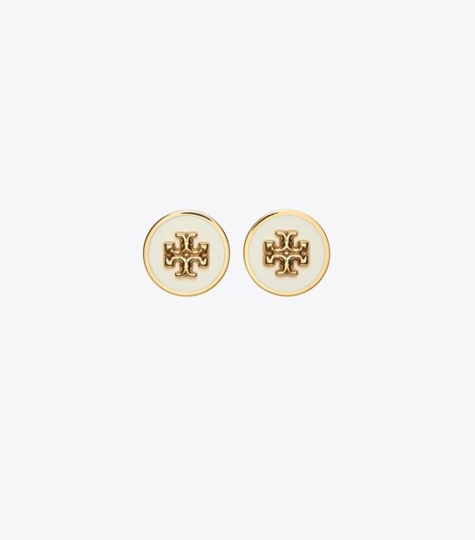 Icon Enamel Circle-Stud Earrings