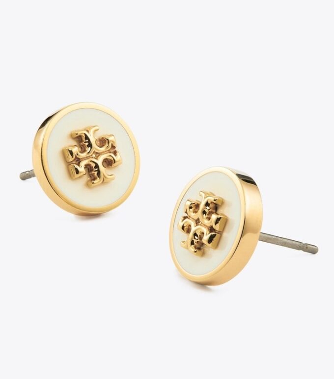 Icon Enamel Circle-Stud Earrings