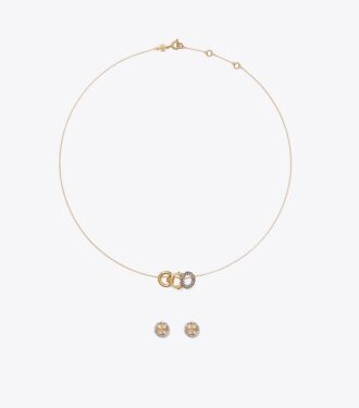 Icon Pavé Necklace And Earring Set
