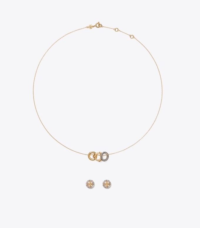 Icon Pavé Necklace And Earring Set