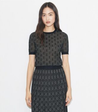 Jacquard Crewneck Top