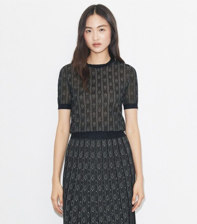 Jacquard Crewneck Top Jacquard Crewneck Top