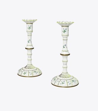 Jolie Fleur Candlesticks, Set Of 2
