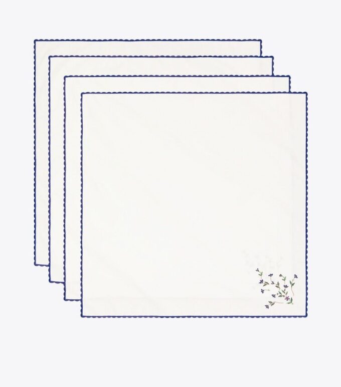 Jolie Fleur Embroidered Napkin, Set Of 4