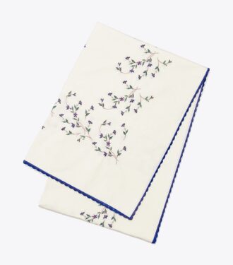 Jolie Fleur Embroidered Square Tablecloth