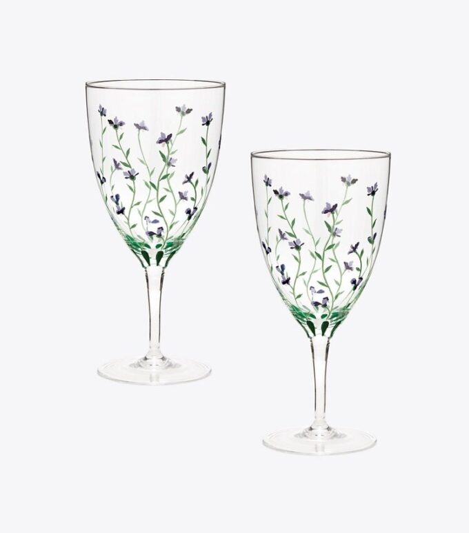 Jolie Fleur Water Glass, Set Of 2 Jolie Fleur Water Glass, Set Of 2