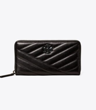 Kira Chevron Powder-Coated Zip Continental Wallet