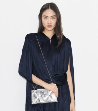 Kira Diamond Quilt Metallic Top-Handle Bag