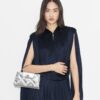 Kira Diamond Quilt Metallic Top-Handle Bag