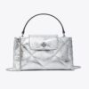 Kira Diamond Quilt Metallic Top-Handle Bag